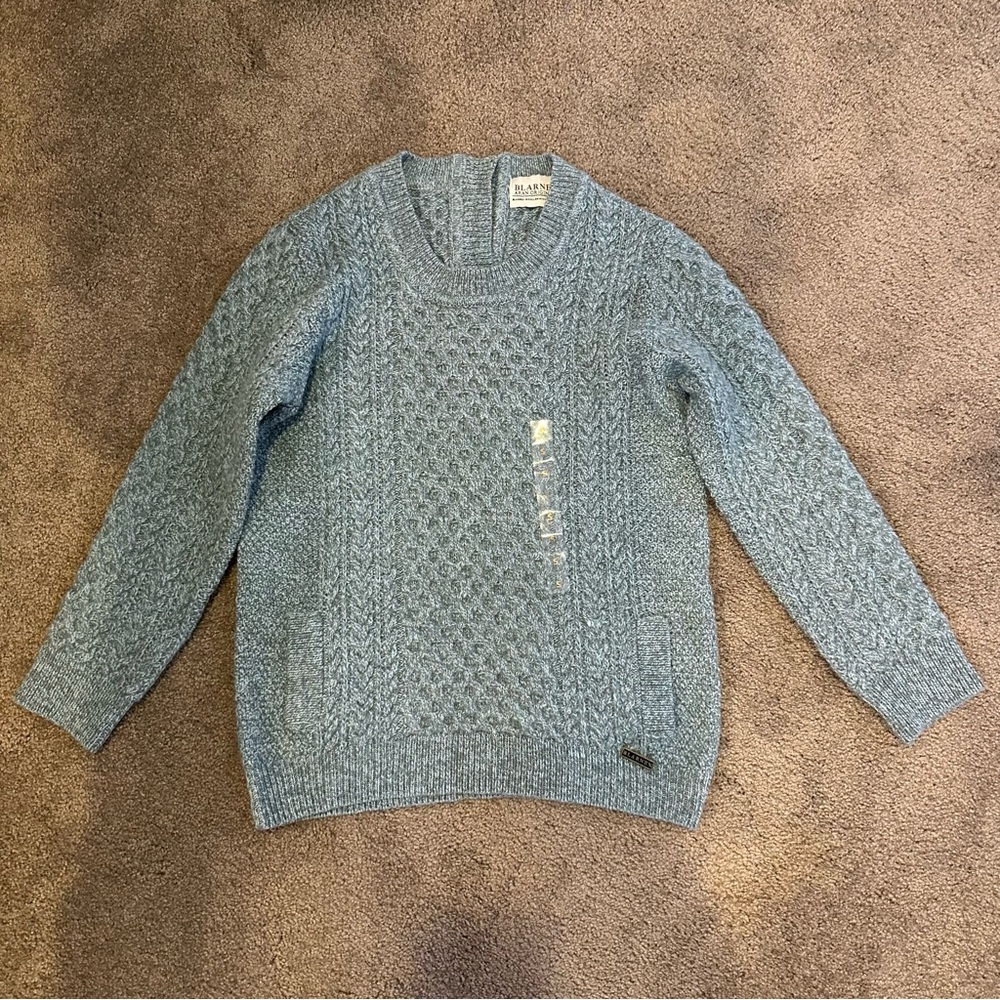 NWOT Blarney Aran Originals Merino Wool Crewneck Knit Pullover Sweater Irish